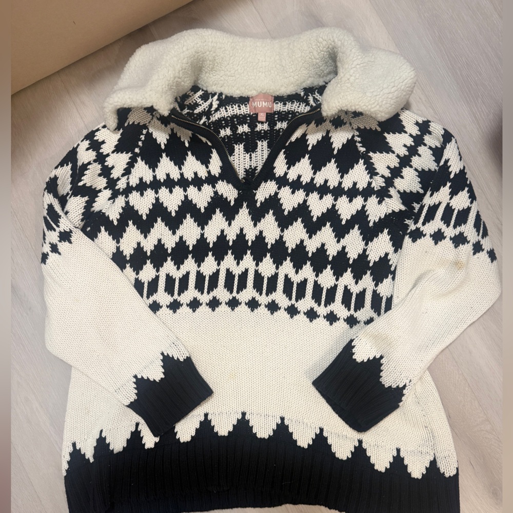 Cozy Black and White Patterned Sweater
